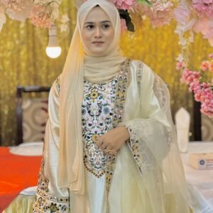 Festive Elegance – Premium Satin Silk 3-Piece Full Stitched S Size