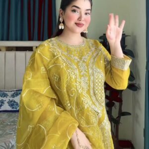 Premium Organza Three-Piece Set YLW