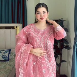 Premium Organza Three-Piece Set PNK