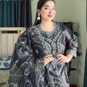 Premium Organza Three-Piece Set BLK